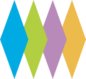 Colorful Diamond Shapes Row PNG image