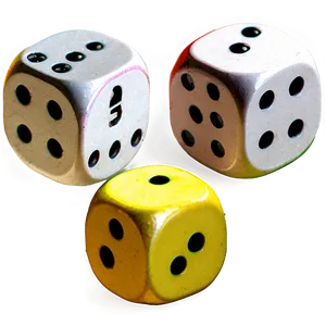 Colorful Dice Set Gambling Accessories PNG
