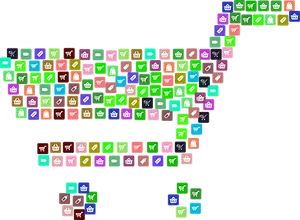 Colorful Digital Arrow Formation