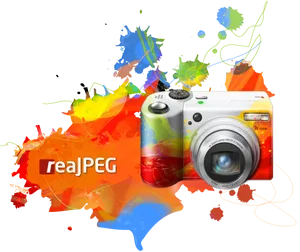 Colorful Digital Camera Concept PNG image
