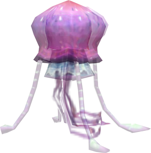 Colorful Digital Jellyfish Art PNG image