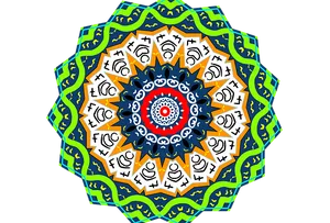 Colorful Digital Mandala Art PNG image