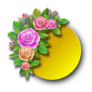 Colorful Digital Roses Artwork PNG image