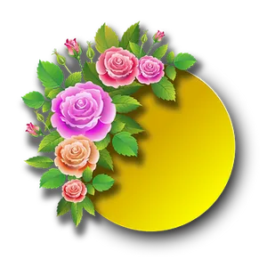 Colorful Digital Roseson Black Background PNG image