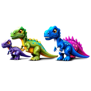 Colorful Dino Parade PNG Isp11 PNG
