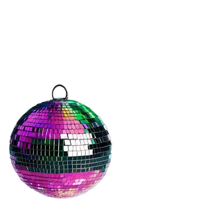 Colorful Disco Ball Grey Background PNG image