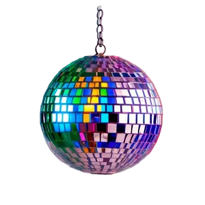 Colorful Disco Ball Suspended PNG