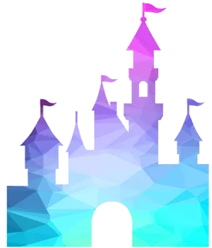 Colorful Disney Castle Silhouette PNG image