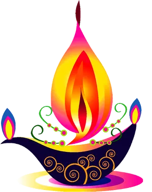 Colorful Diwali Lamp Illustration PNG image