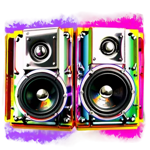 Colorful Dj Speakers PNG Xac91