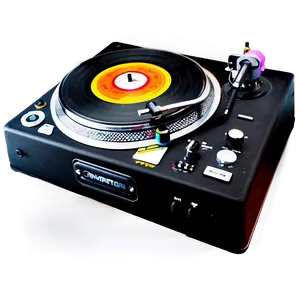 Colorful Dj Turntable PNG Obs