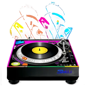 Colorful Dj Turntable PNG Wts87