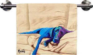 Colorful Dog Art Towel PNG