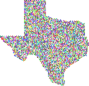 Colorful Dot Mapof Texas PNG image