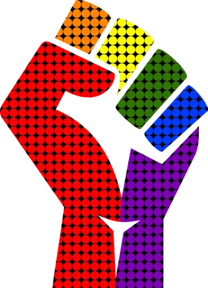 Colorful Dotted Fist Raised PNG