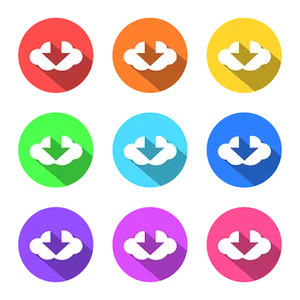Colorful Download Icons Set PNG image