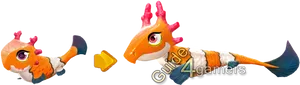 Colorful_ Dragon_ Fish_ Character PNG image