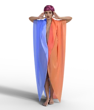 Colorful Drapery Fashion Portrait