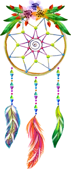 Colorful Dreamcatcher Artwork PNG