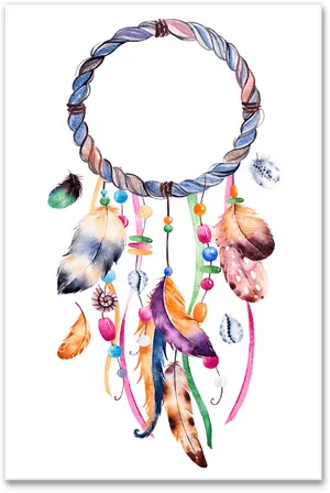 Colorful Dreamcatcher Artwork PNG image