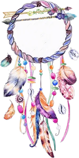 Colorful Dreamcatcher Artwork PNG image