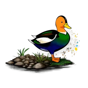 Colorful Duck Drawing PNG Ssv80