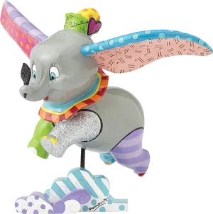 Colorful Dumbo Figurine PNG image