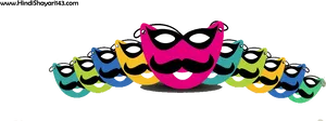 Colorful_ Dussehra_ Masks_ Vector PNG image