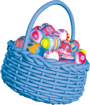 Colorful Easter Egg Basket PNG image