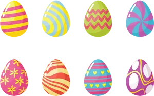 Colorful Easter Eggs Collection PNG image