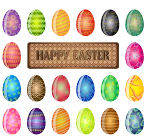 Colorful Easter Eggs Collection