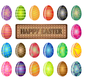 Colorful Easter Eggs Collection PNG image