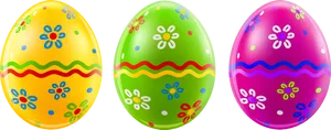 Colorful Easter Eggs Decoration PNG image