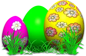 Colorful Easter Eggs Floral Design