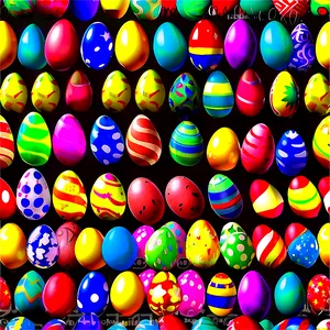 Colorful Easter Eggs PNG Oof63