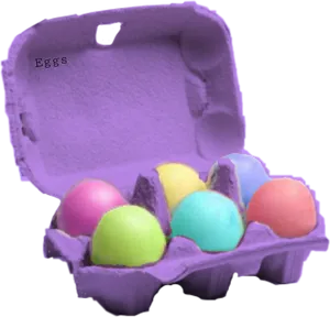 Colorful Easter Eggsin Carton PNG image