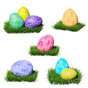 Colorful Easter Eggson Grass PNG image
