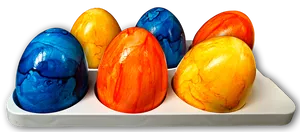 Colorful Easter Eggson Tray PNG image