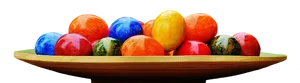 Colorful Easter Eggson Wooden Platter