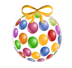 Colorful Easter Eggwith Yellow Ribbon
