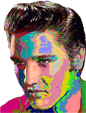 Colorful Elvis Presley Portrait PNG image