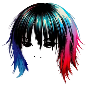 Colorful Emo Hair Design Png 38 PNG image