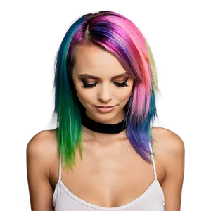 Colorful Emo Hair Design Png 6 PNG image