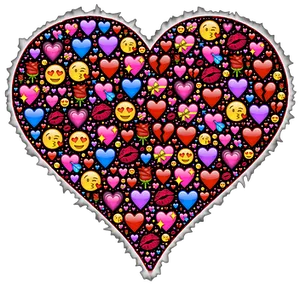Colorful Emoji Heart Pattern