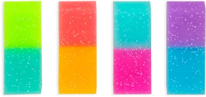 Colorful Erasers Set PNG