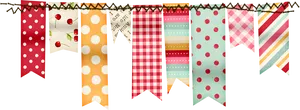 Colorful Fabric Bunting Banners PNG image