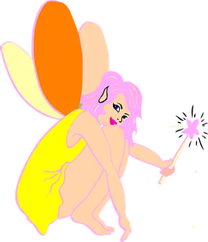 Colorful Fairy Illustration PNG image