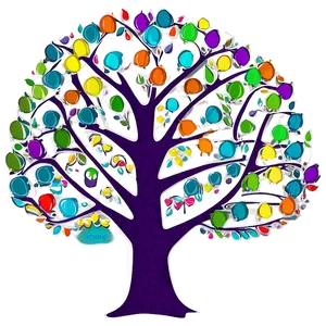 Colorful Family Reunion Tree Graphic Png 06212024 PNG image