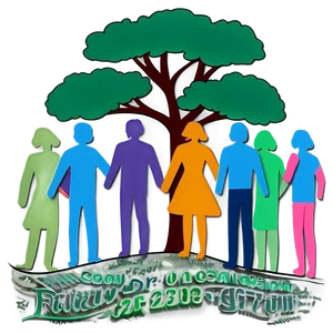 Colorful Family Reunion Tree Graphic Png Gkn84 PNG image