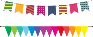Colorful Festive Bunting Banners PNG image